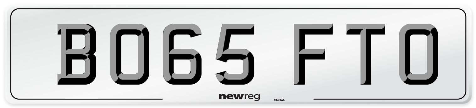 BO65 FTO Number Plate from New Reg